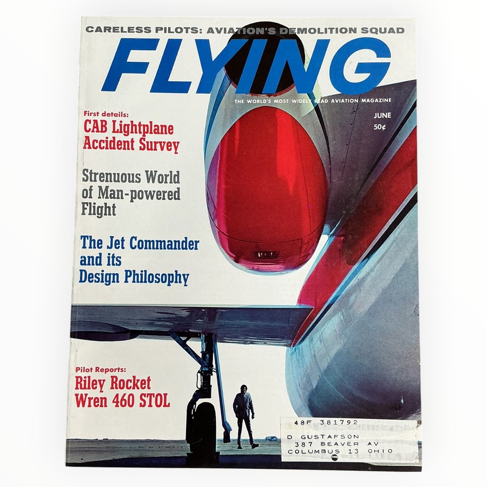 Flying Magazine June 1963 Jet Commander Riley Rocket Wren 460 STOL Vintage